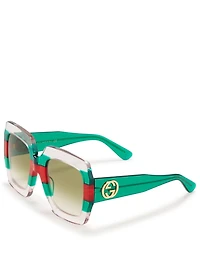 Oversized Square Sunglasses With Web
