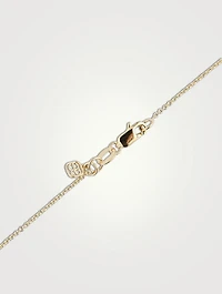 14K Gold Love Script Necklace With Multicolour Sapphires