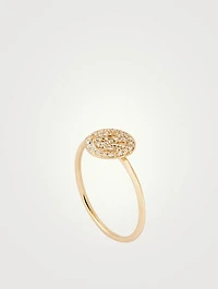 14K Gold Pavé Diamond Happy Face Ring