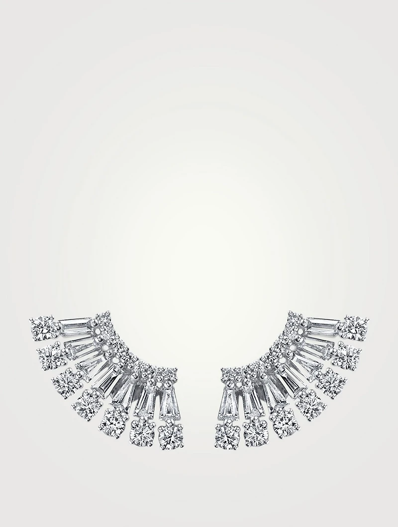 18K White Gold Ava Floating Earrings With Diamonds