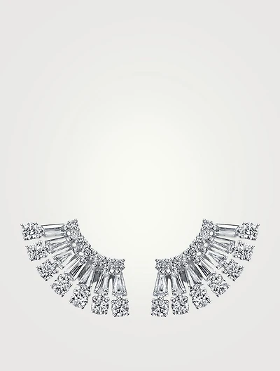 18K White Gold Ava Floating Earrings With Diamonds