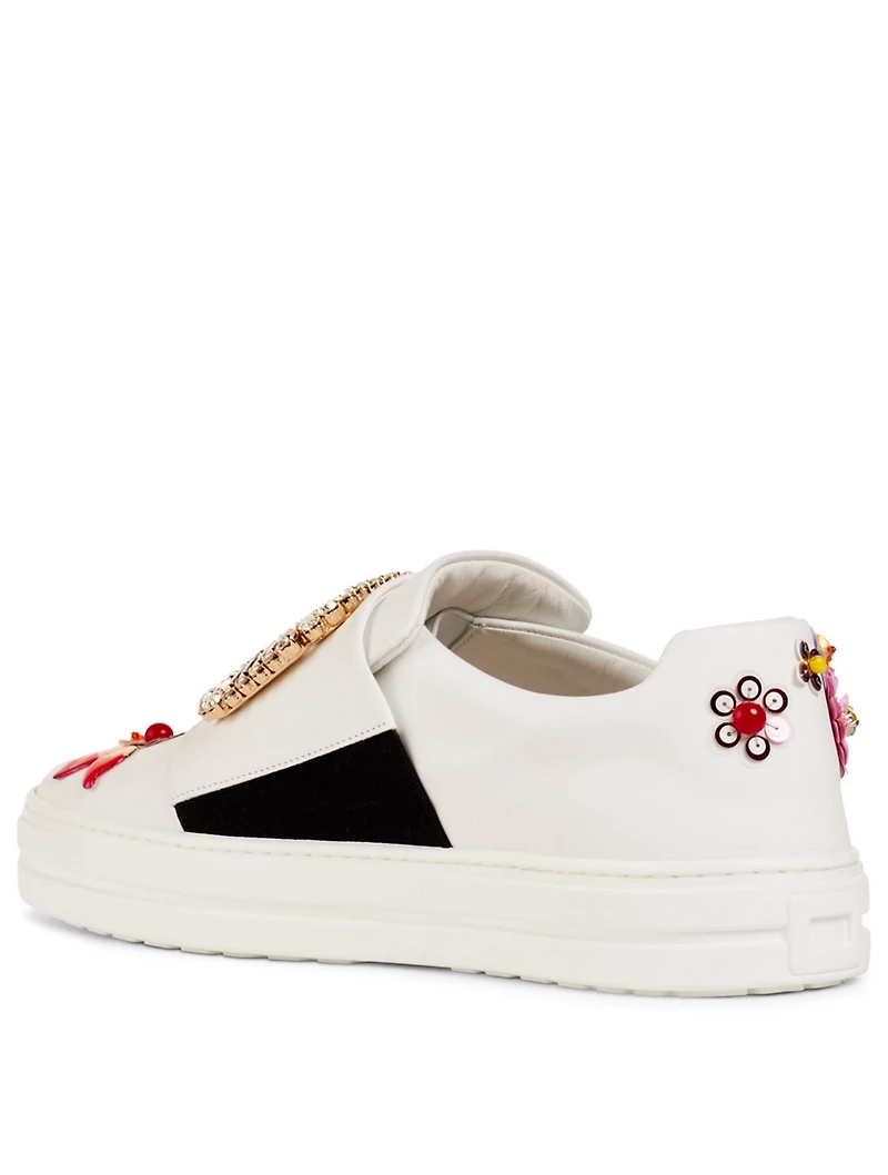 Sneaky Viv' Blooming Flower Leather Sneakers