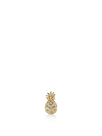 14K Gold Pineapple Stud Earring With Diamonds