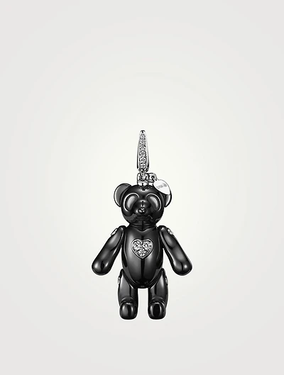 Medium Naughty Bo Bo 18K White Gold Bear Pendant With Diamonds
