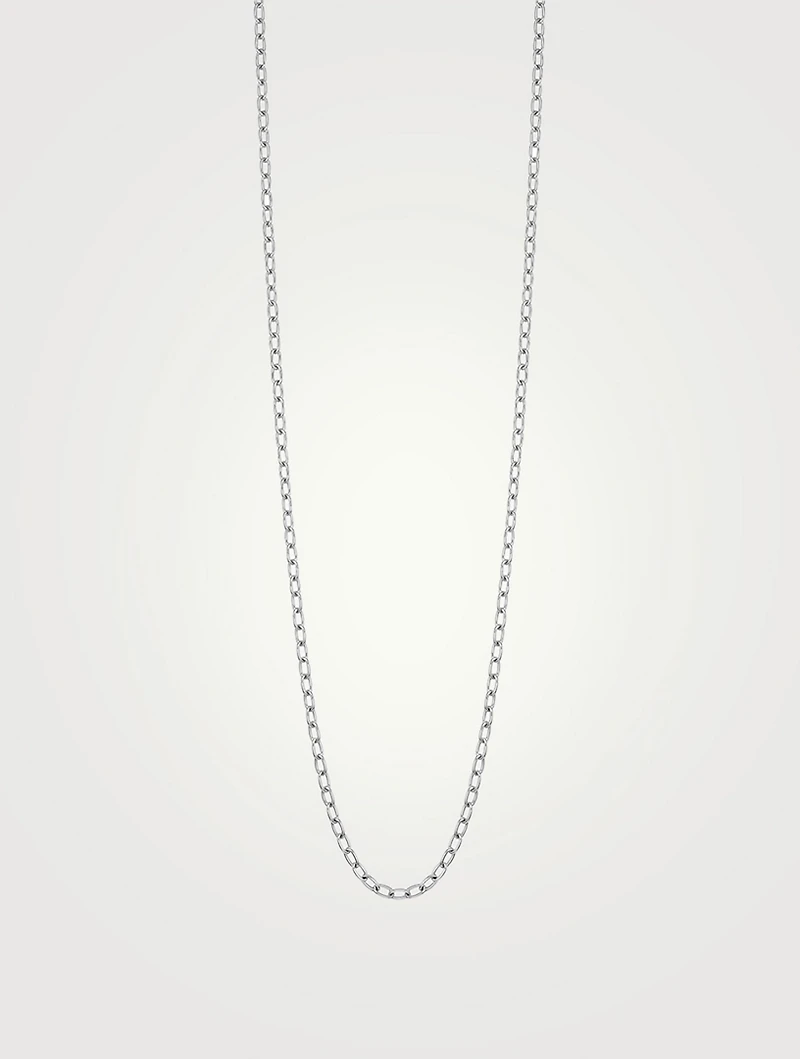 24-Inch 18K White Gold Chain Link Necklace