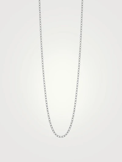 24-Inch 18K White Gold Chain Link Necklace