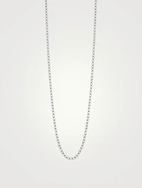24-Inch 18K White Gold Chain Link Necklace
