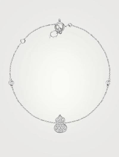 Petite Wulu 18K White Gold Bracelet With Diamonds