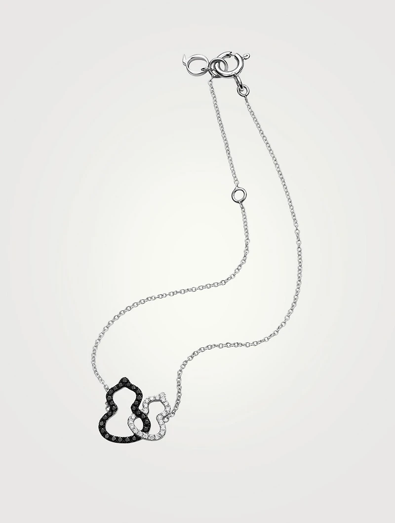 Petite Wulu 18K White Gold Double Bracelet With Diamonds
