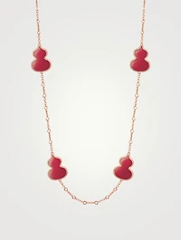 Wulu 18K Rose Gold Sautoir Necklace With Agate