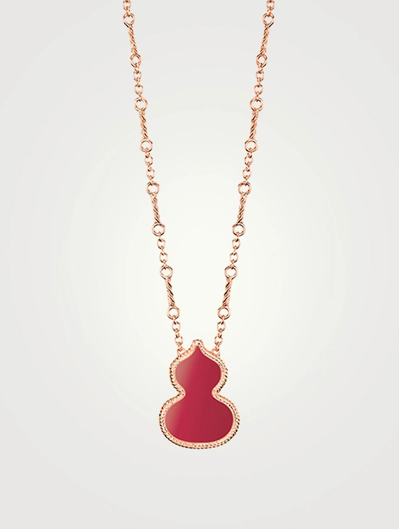 Wulu 18K Rose Gold Necklace With Agate