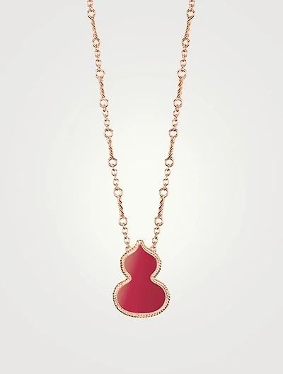 Wulu 18K Rose Gold Necklace With Agate