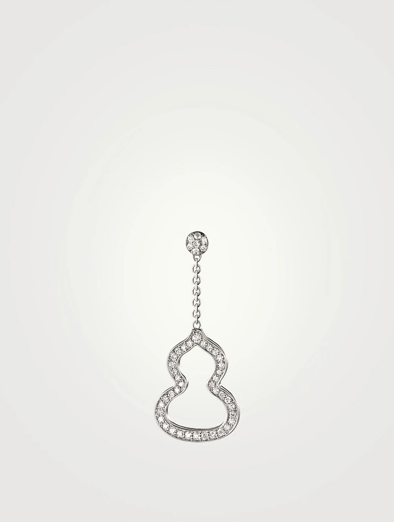 Small Wulu 18K White Gold Drop Earring With Diamonds