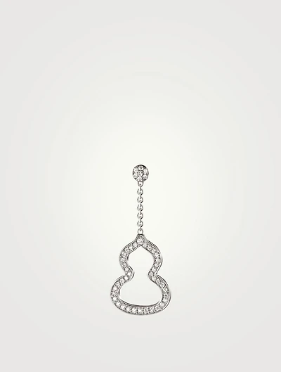 Small Wulu 18K White Gold Drop Earring With Diamonds