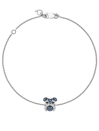 Wang Wang 18K White Gold Schnauzer Bracelet With Diamonds And Sapphire