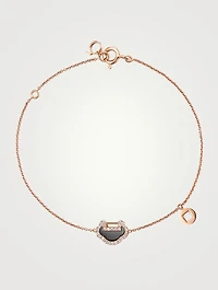 Petite Yu Yi 18K Rose Gold Bracelet With Diamonds And Onyx