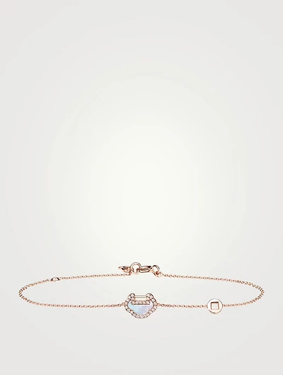 Petite Yu Yi 18K Rose Gold Bracelet With Mother-Of-Pearl And Diamonds