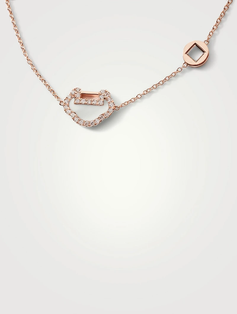 Petite Yu Yi 18K Rose Gold Bracelet With Mother-Of-Pearl And Diamonds