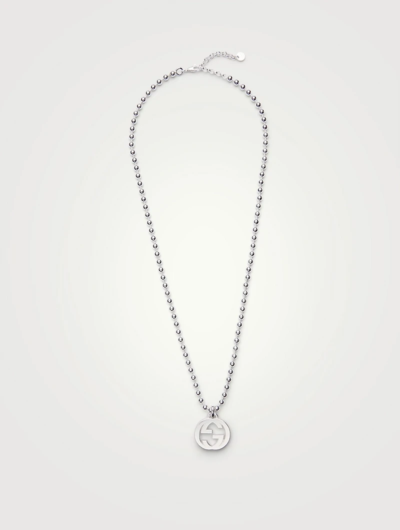 Interlocking G Sterling Silver Pendant Necklace