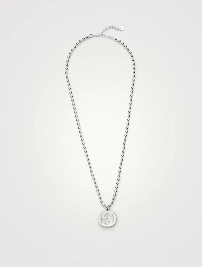 Interlocking G Sterling Silver Pendant Necklace