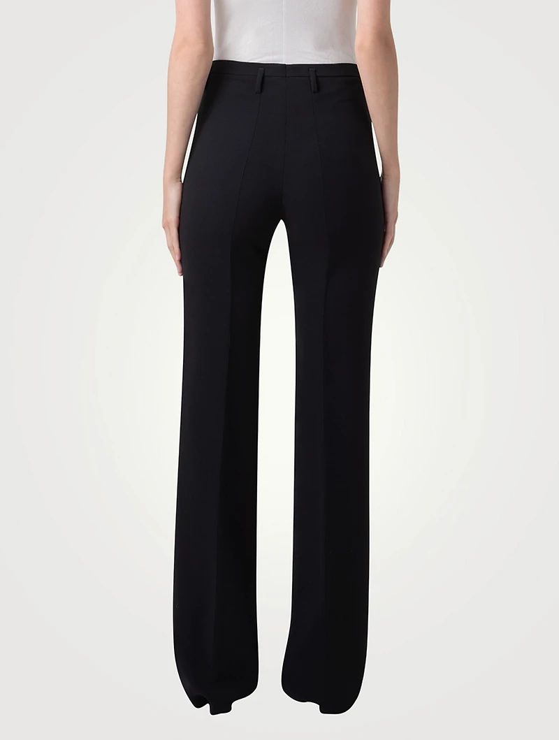 Farrah Wool High-Rise Bootcut Pants