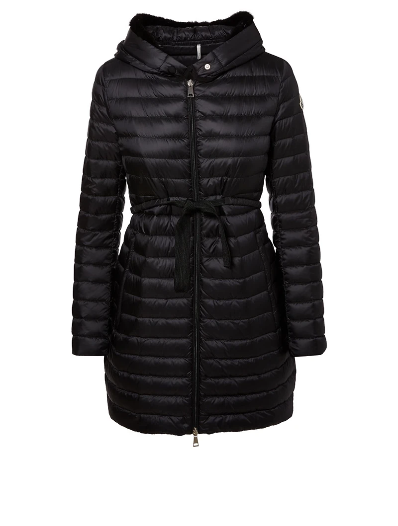 Barbel Down Puffer Coat With Fur Hood