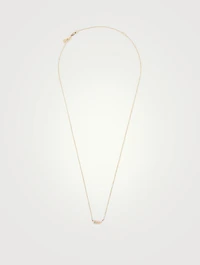 Small 14K Gold Paisley Necklace With Turquoise And Diamonds