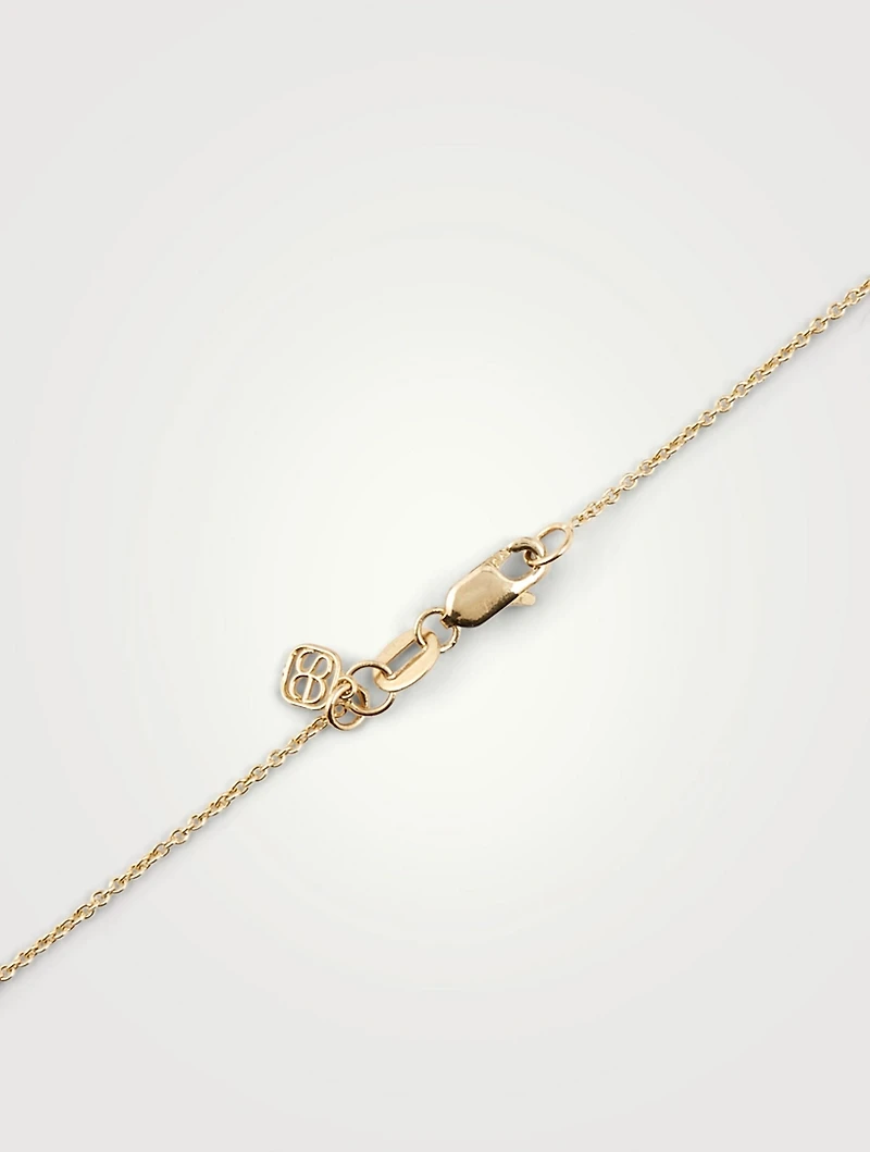 Small 14K Gold Paisley Necklace With Turquoise And Diamonds