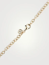 XL 14K Gold Evil Eye Necklace With Diamonds And Pearl