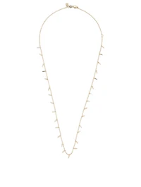 14K Gold Fringe Drop Necklace With Diamonds
