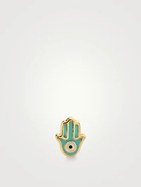 Mini 14K Gold Hamsa Single Stud Earring