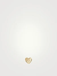 14K Rose Gold Baby Heart Stud Earring With Diamonds