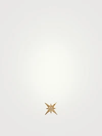 Small 14K Gold Starburst Single Stud Earring With Diamonds