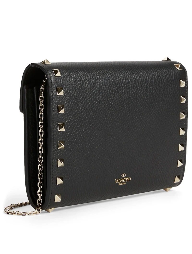 Rockstud Leather Wallet Chain Bag