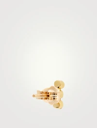 Mini 18K Gold Triple Bezel Earrings With Diamonds