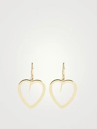Large Gold Open Heart Drop Earrings