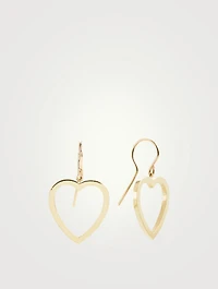 Large Gold Open Heart Drop Earrings