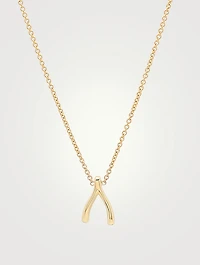 Mini Gold Wishbone Necklace