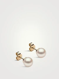 Small 18K Yellow Gold Pearl Stud Earrings