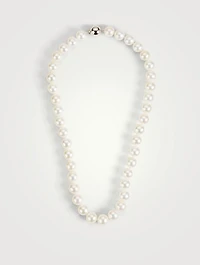 18K White Gold Large Pearl Strand Necklace