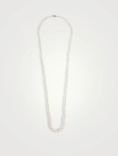 18K White Gold Pearl Graduated Necklace