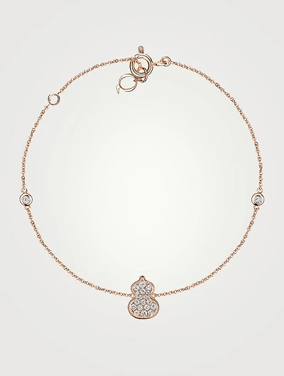 Petite Wulu 18K Rose Gold Bracelet With Pavé Diamonds