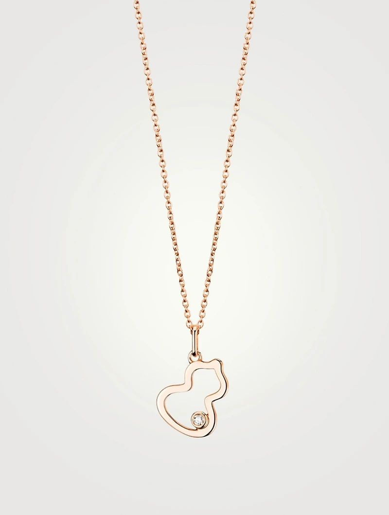 Petite Wulu 18K Rose Gold Pendant Necklace With Diamond
