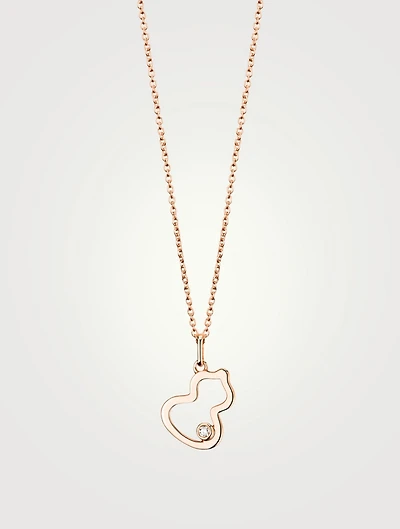 Petite Wulu 18K Rose Gold Pendant Necklace With Diamond