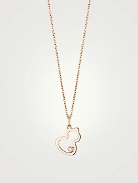 Petite Wulu 18K Rose Gold Pendant Necklace With Diamond