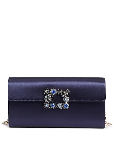 Flower Buckle Envelope Clutch Bag