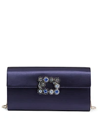 Flower Buckle Envelope Clutch Bag