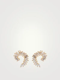 Fireworks 18K Gold Spiral Earrings With Diamonds