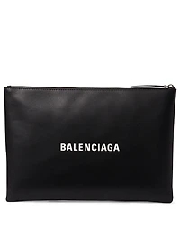 Two-Tone Leather Pouch With Logo