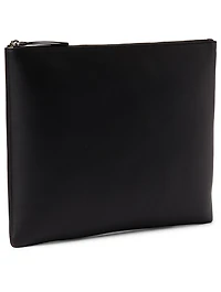 Two-Tone Leather Pouch With Logo